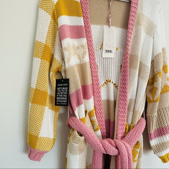 NEW Love Shack Fancy belted Grayson cardigan Duster Desert Sunset XS/S - Picture 13 of 16